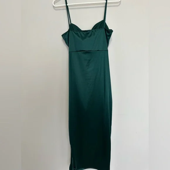 Windsor festive mood ruched midi dress size M emerald green - Picture 2 of 4